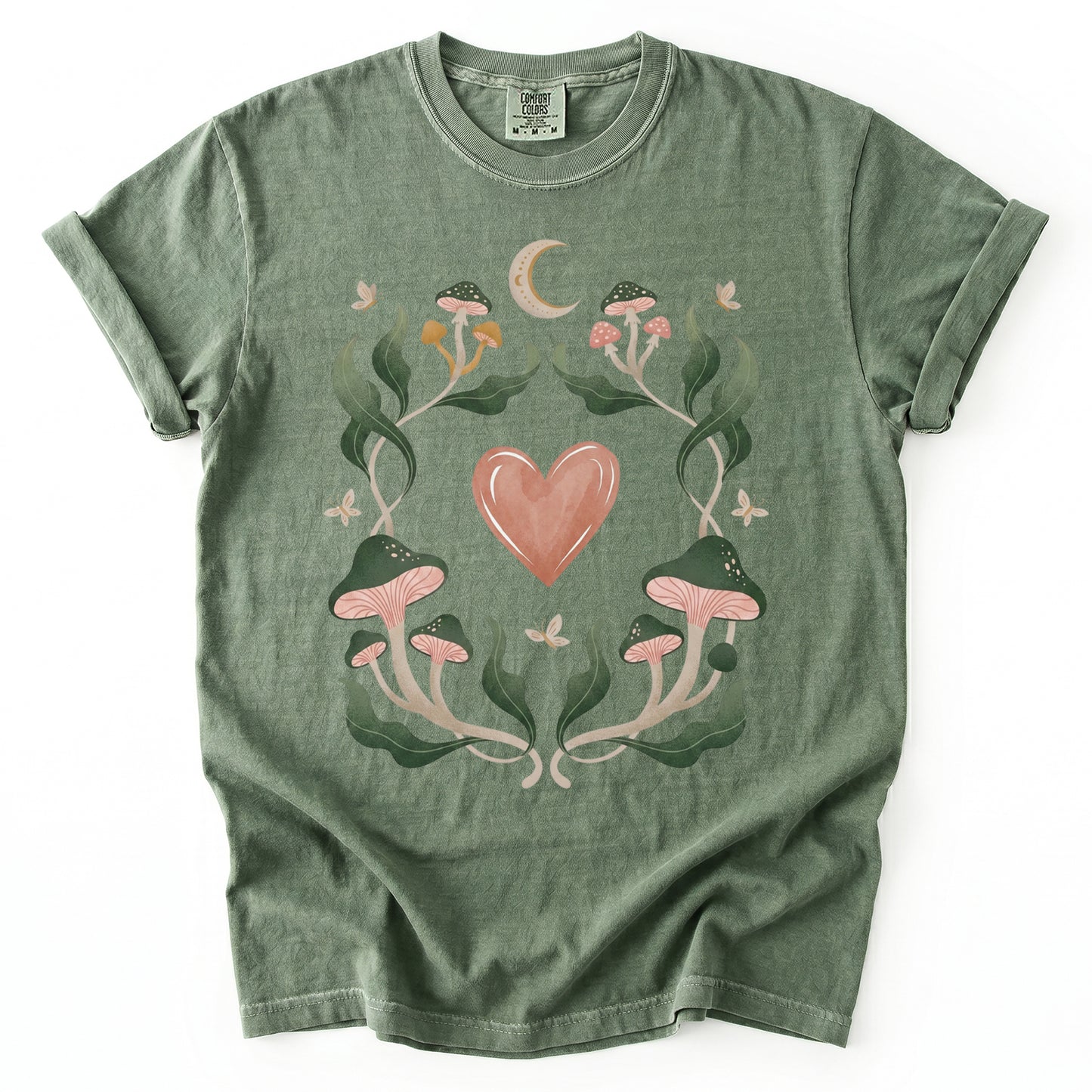 Mushroom & Heart Vintage Washed T-Shirt