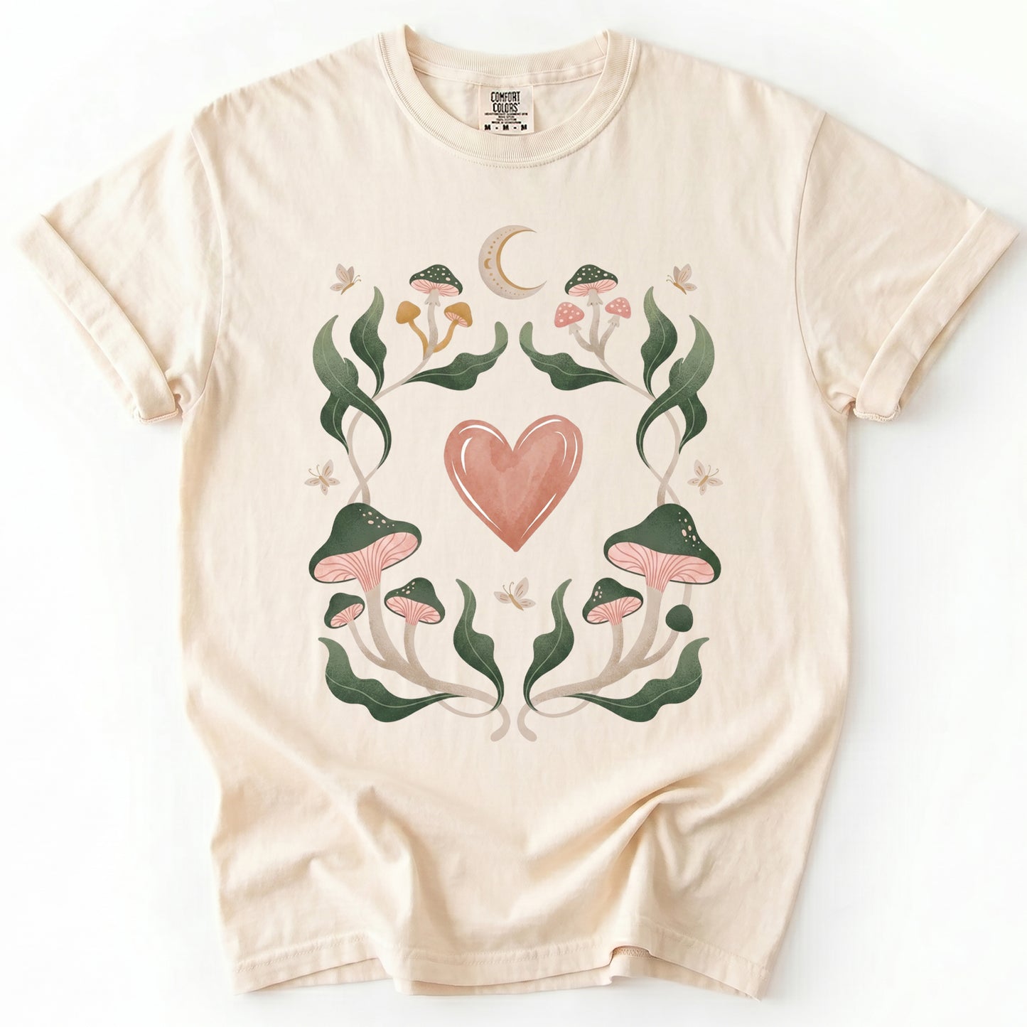 Mushroom & Heart Vintage Washed T-Shirt