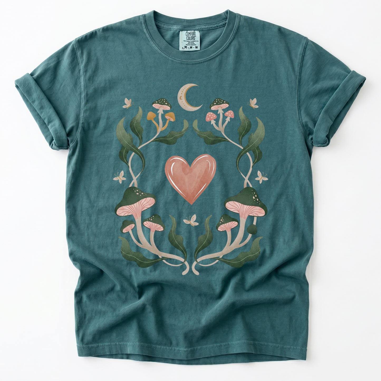 Mushroom & Heart Vintage Washed T-Shirt