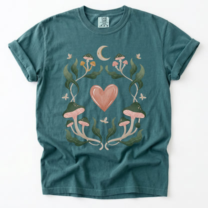 Mushroom & Heart Vintage Washed T-Shirt