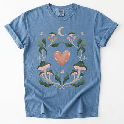 Mushroom & Heart Vintage Washed T-Shirt