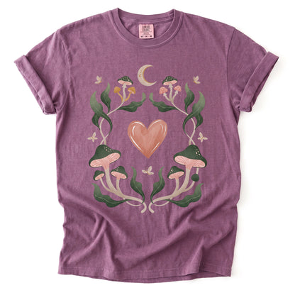 Mushroom & Heart Vintage Washed T-Shirt