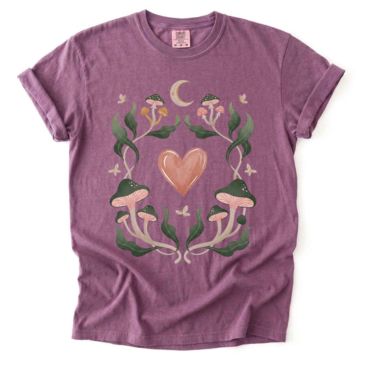 Mushroom & Heart Vintage Washed T-Shirt