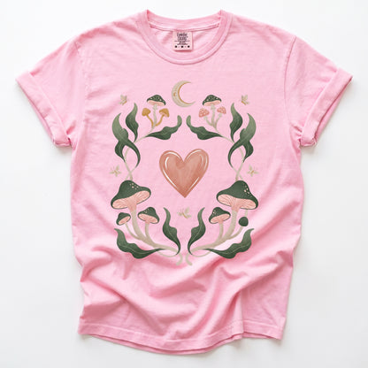 Mushroom & Heart Vintage Washed T-Shirt