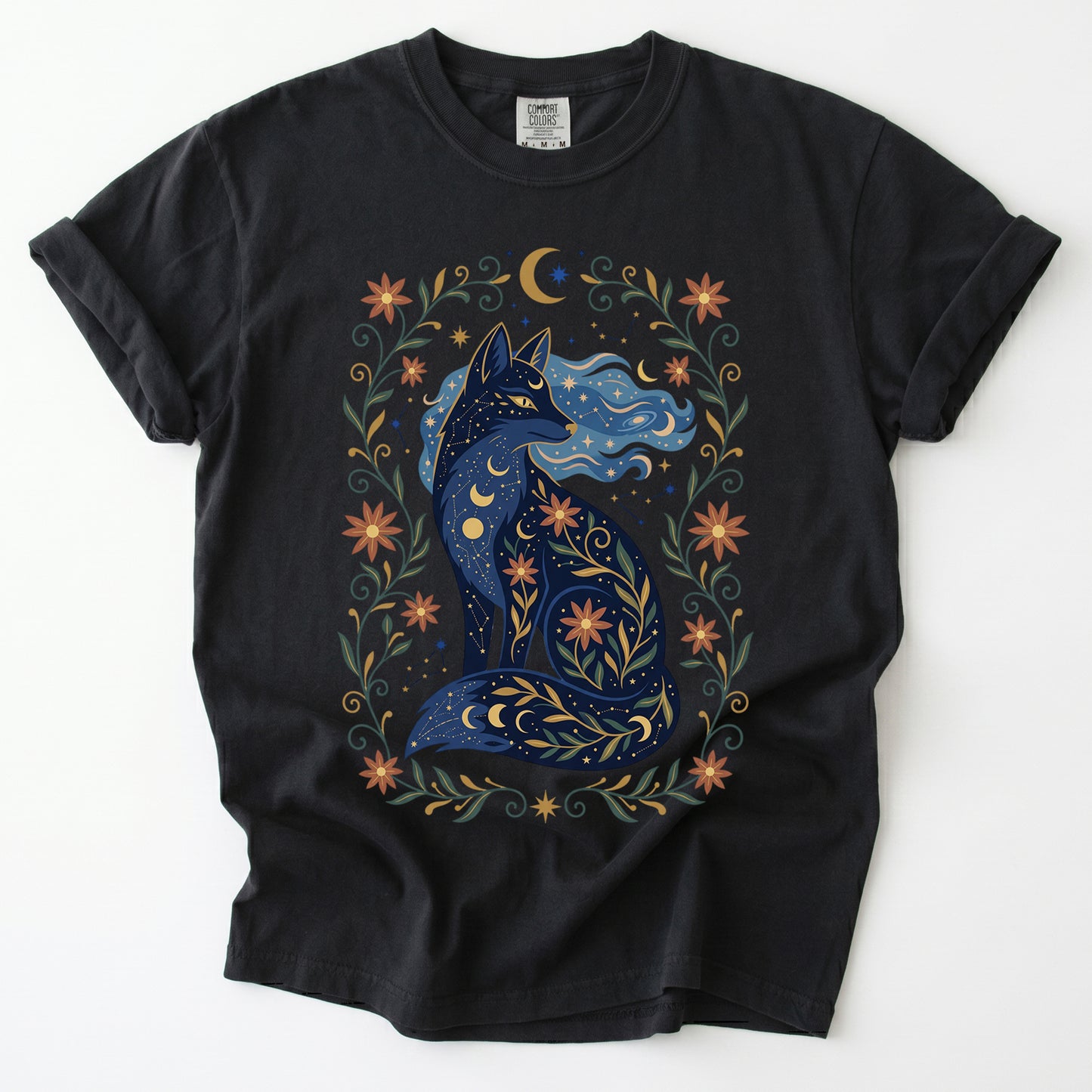 Mystic Celestial Fox Vintage Washed T-Shirt