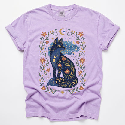 Mystic Celestial Fox Vintage Washed T-Shirt