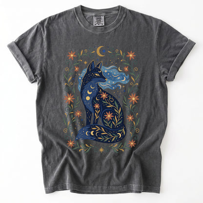 Mystic Celestial Fox Vintage Washed T-Shirt