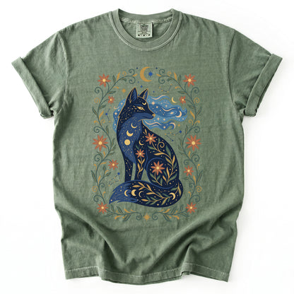 Mystic Celestial Fox Vintage Washed T-Shirt