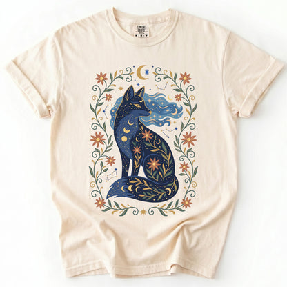 Mystic Celestial Fox Vintage Washed T-Shirt