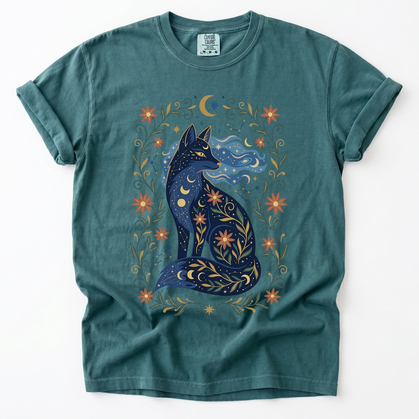 Mystic Celestial Fox Vintage Washed T-Shirt