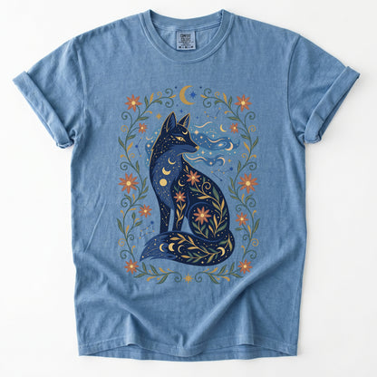 Mystic Celestial Fox Vintage Washed T-Shirt