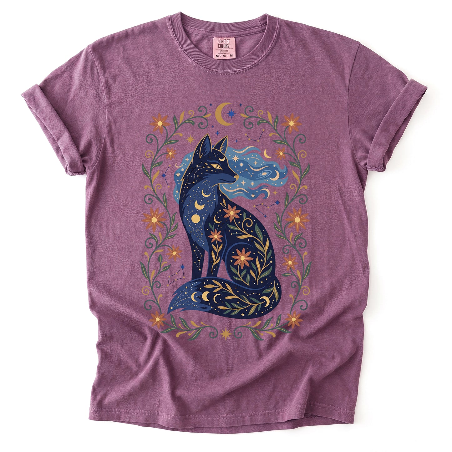 Mystic Celestial Fox Vintage Washed T-Shirt