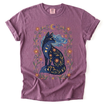 Mystic Celestial Fox Vintage Washed T-Shirt