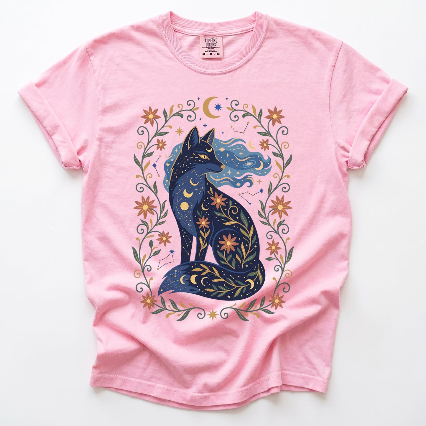 Mystic Celestial Fox Vintage Washed T-Shirt