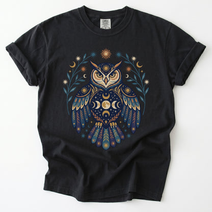 Mystic Celestial Owl Vintage Washed T-Shirt