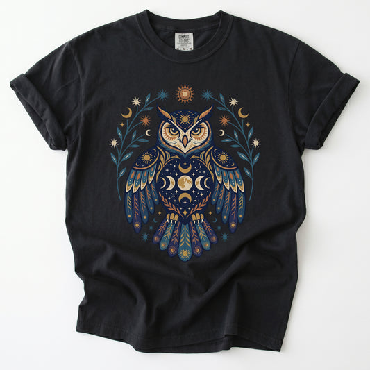 Mystic Celestial Owl Vintage Washed T-Shirt