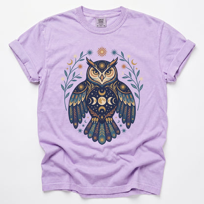 Mystic Celestial Owl Vintage Washed T-Shirt