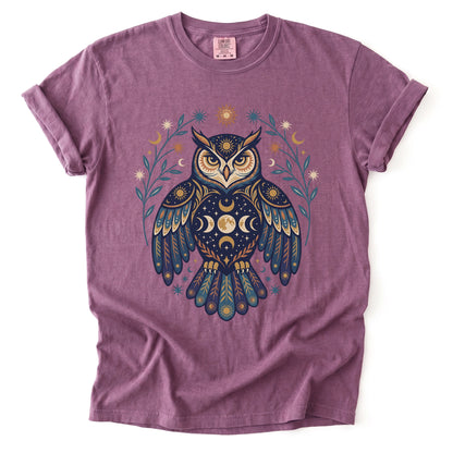 Mystic Celestial Owl Vintage Washed T-Shirt