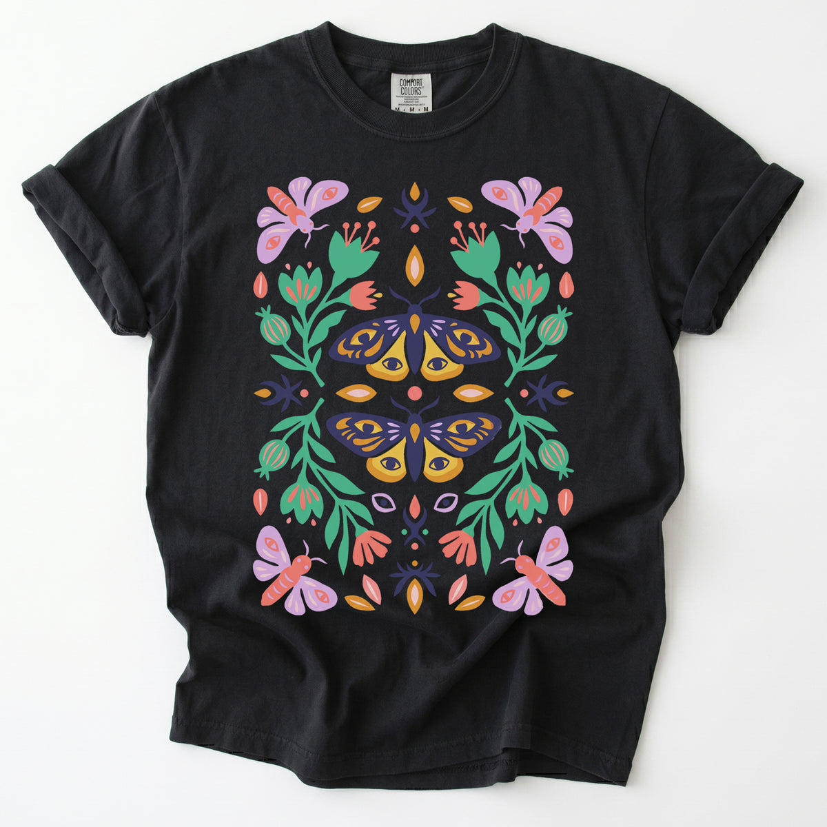 Mystic Eye Moth Garden Vintage Washed T-Shirt