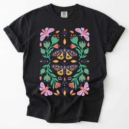 Mystic Eye Moth Garden Vintage Washed T-Shirt
