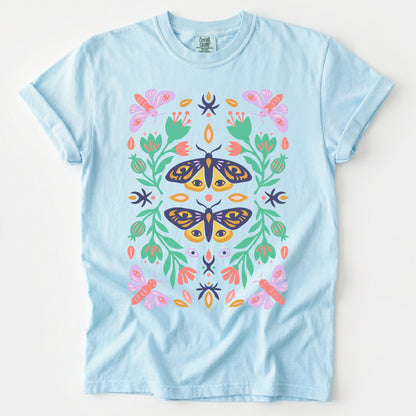 Mystic Eye Moth Garden Vintage Washed T-Shirt