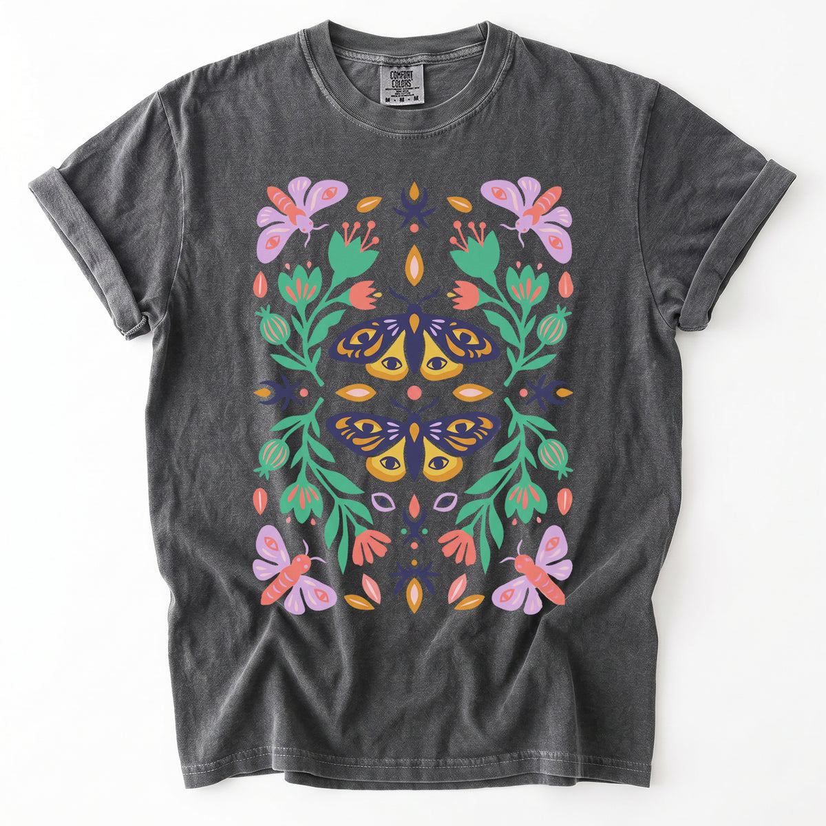 Mystic Eye Moth Garden Vintage Washed T-Shirt