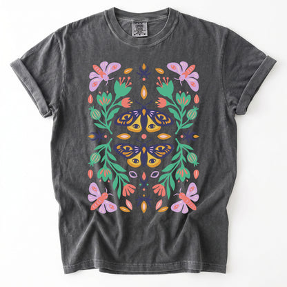 Mystic Eye Moth Garden Vintage Washed T-Shirt
