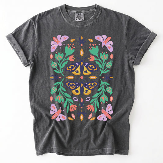 Mystic Eye Moth Garden Vintage Washed T-Shirt