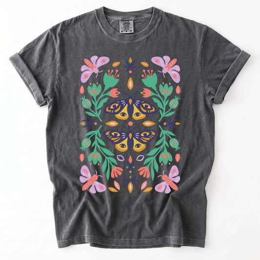 Mystic Eye Moth Garden Vintage Washed T-Shirt
