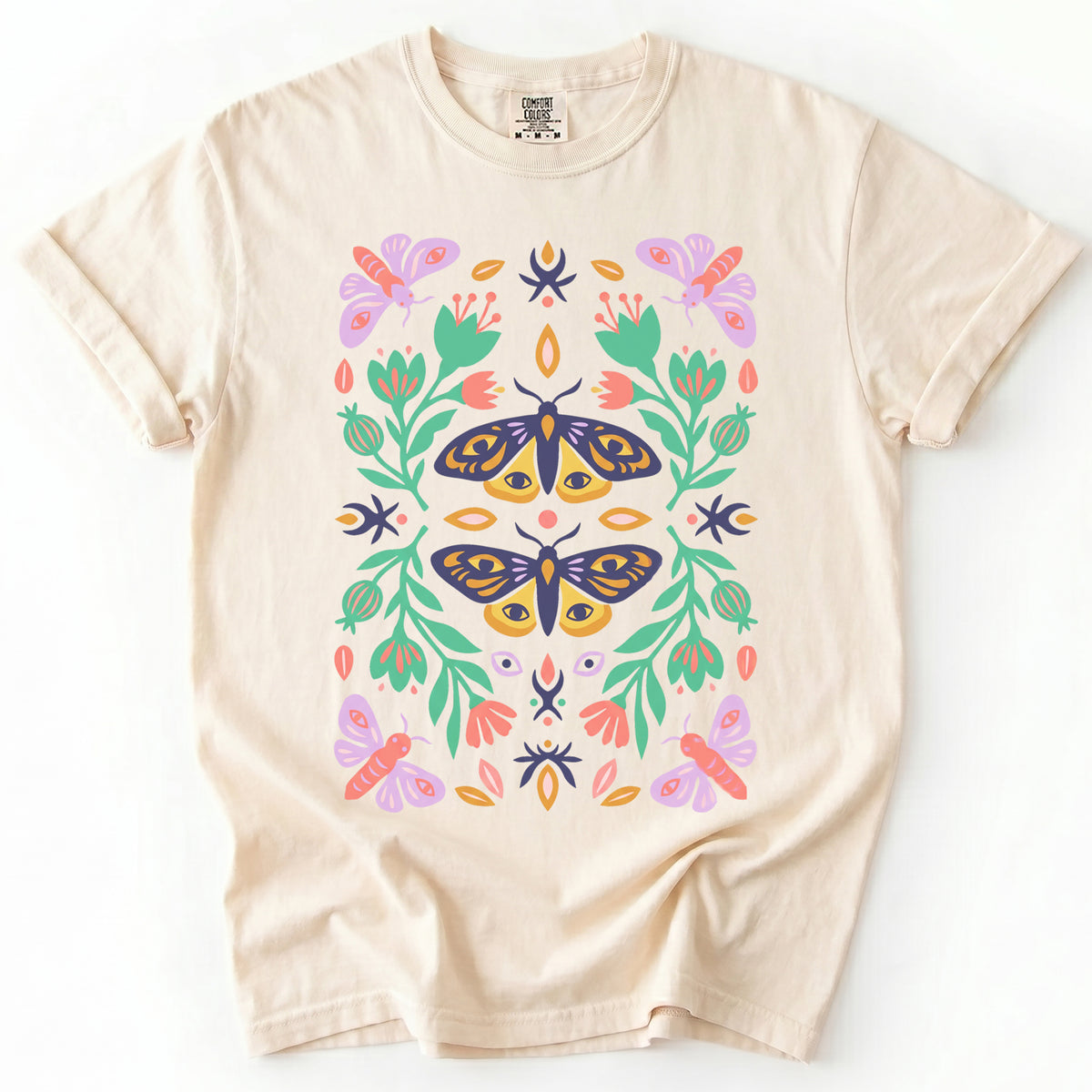 Mystic Eye Moth Garden Vintage Washed T-Shirt