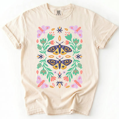 Mystic Eye Moth Garden Vintage Washed T-Shirt