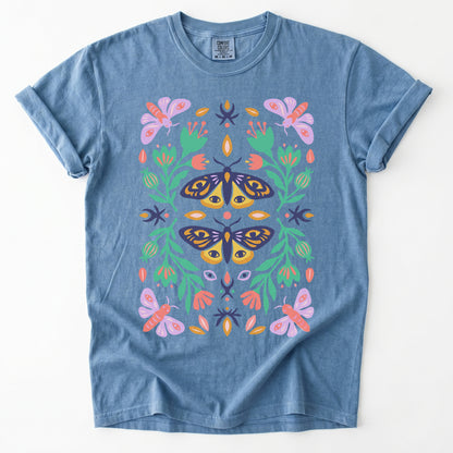 Mystic Eye Moth Garden Vintage Washed T-Shirt