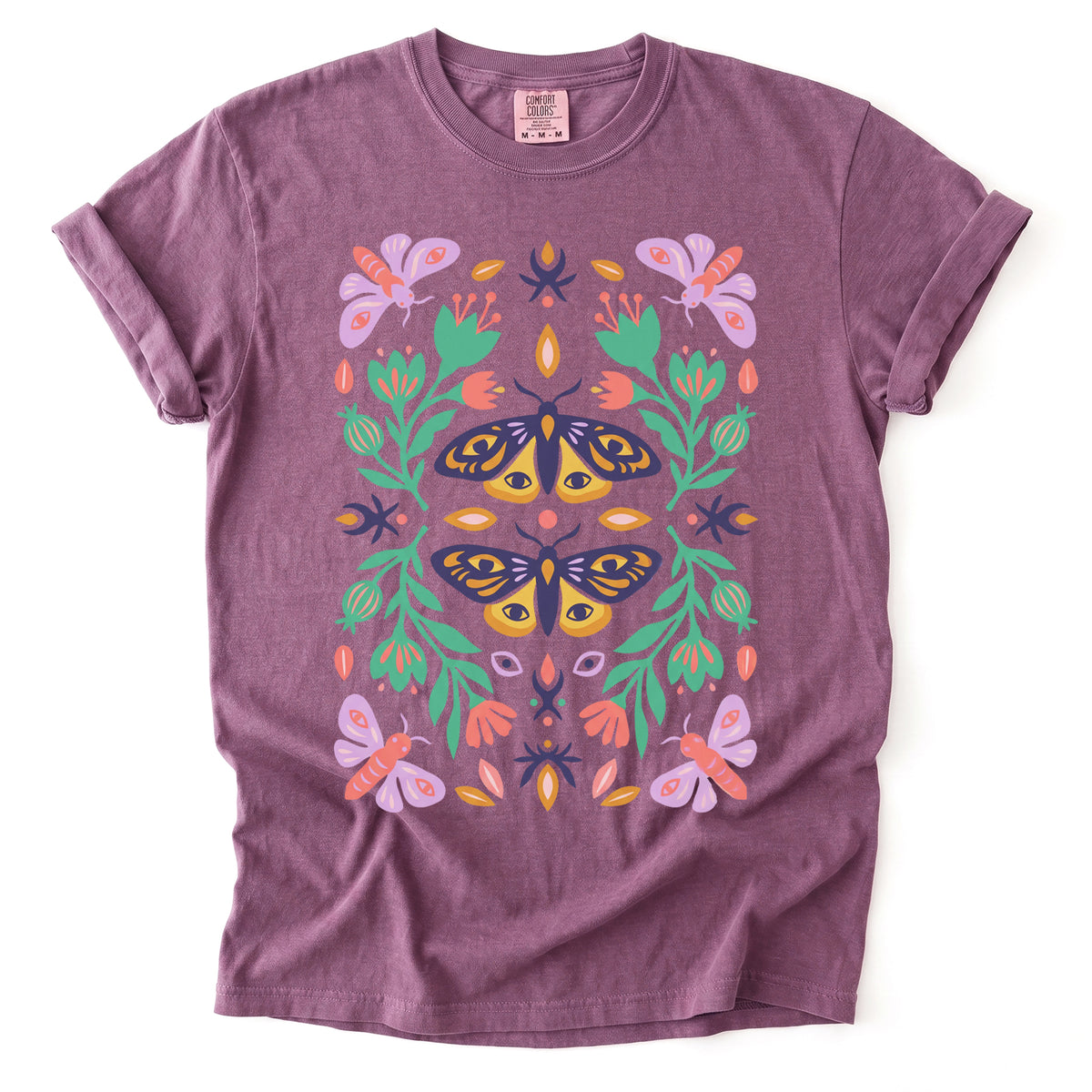 Mystic Eye Moth Garden Vintage Washed T-Shirt