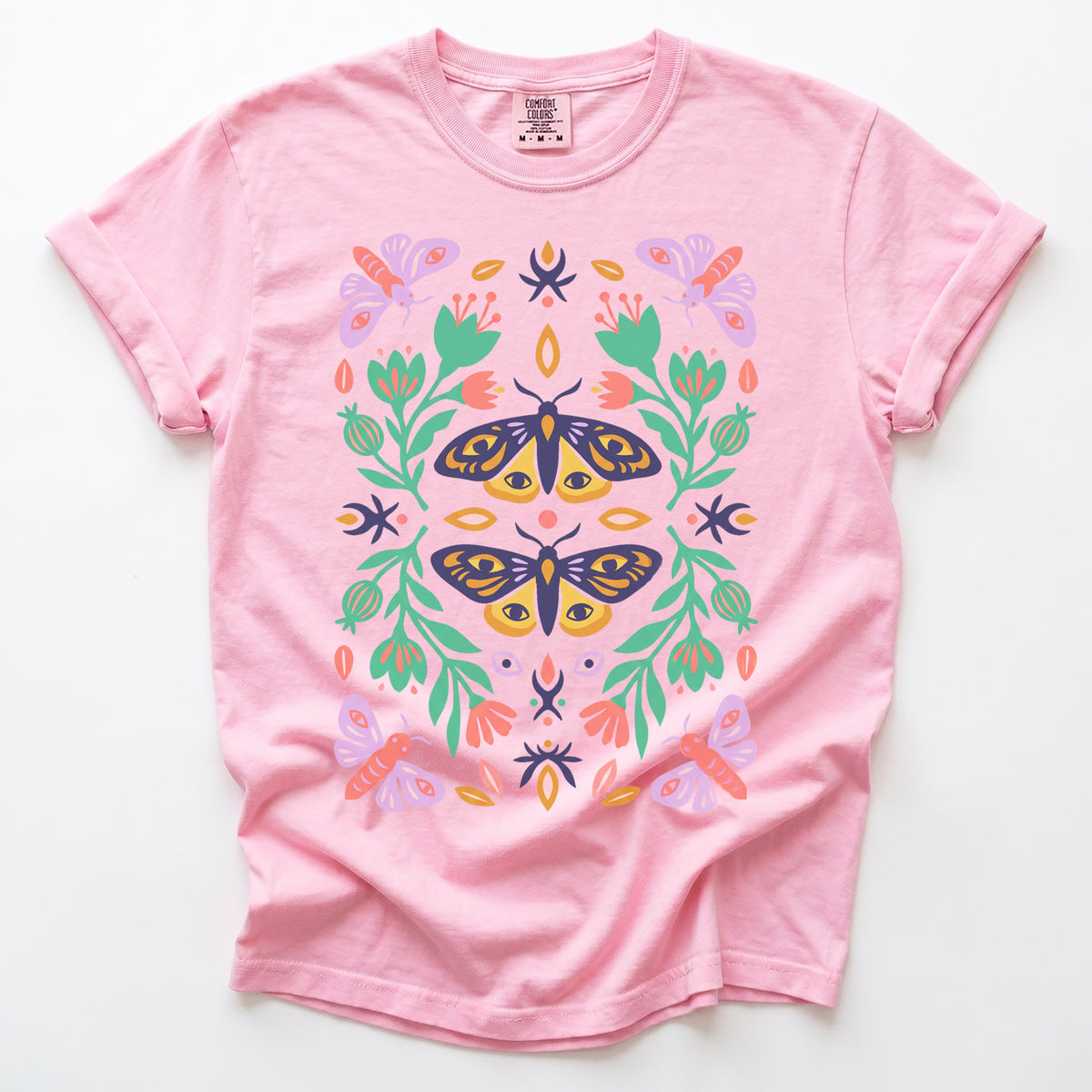 Mystic Eye Moth Garden Vintage Washed T-Shirt