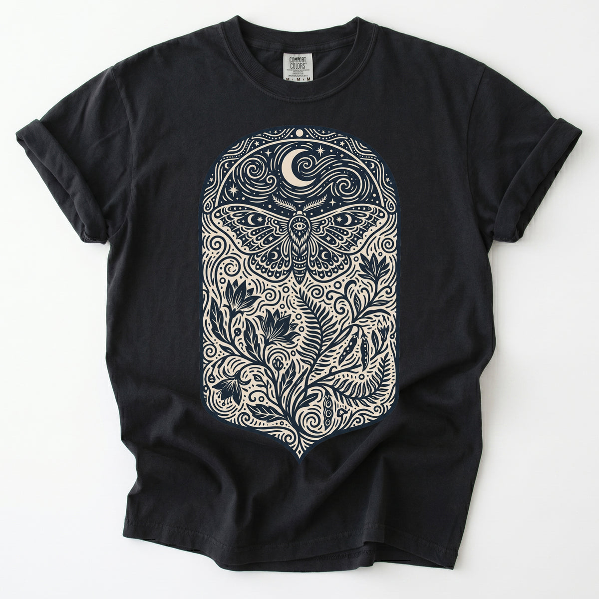 Mystic Moth Night Garden Vintage Washed T-Shirt