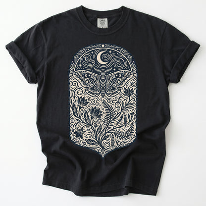 Mystic Moth Night Garden Vintage Washed T-Shirt