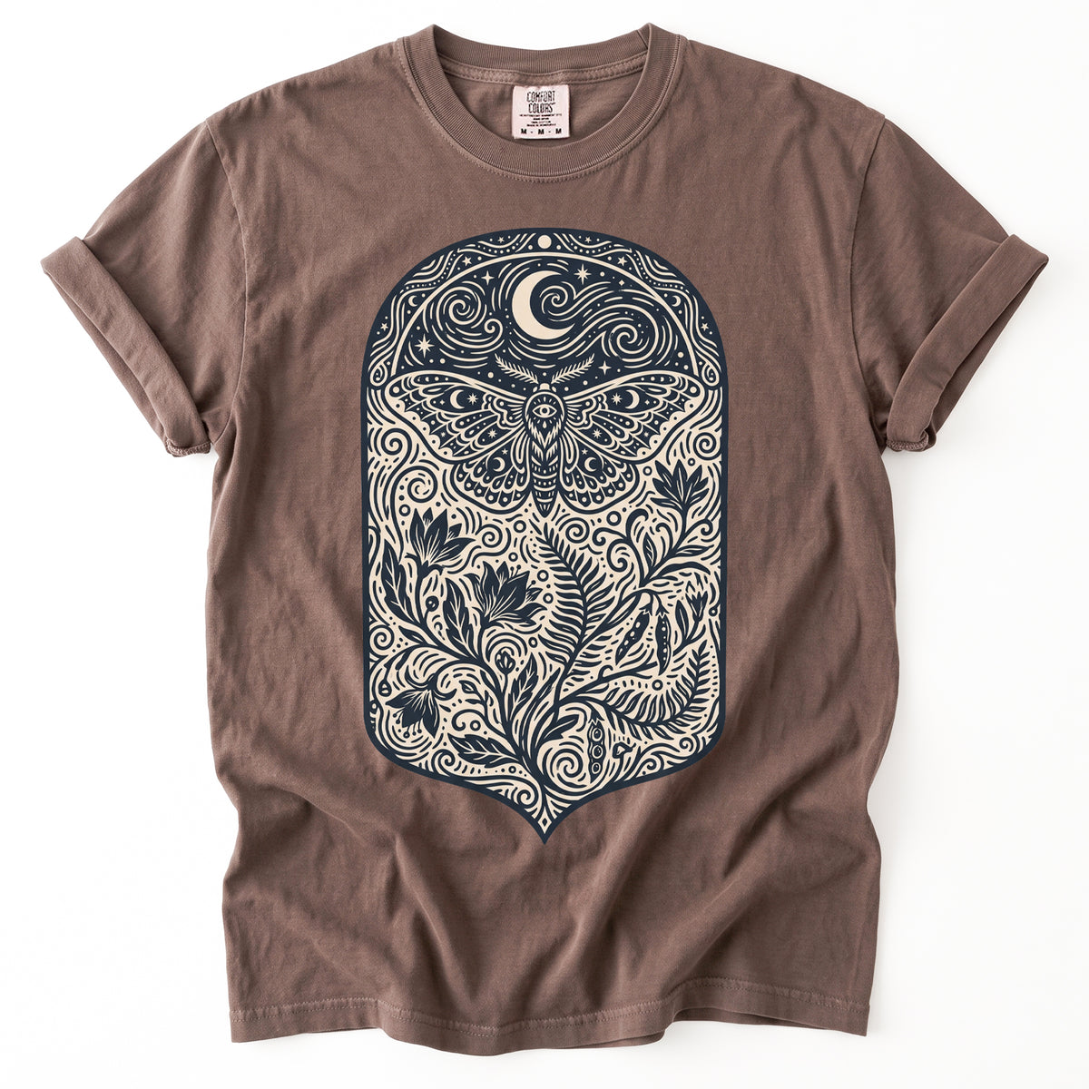 Mystic Moth Night Garden Vintage Washed T-Shirt