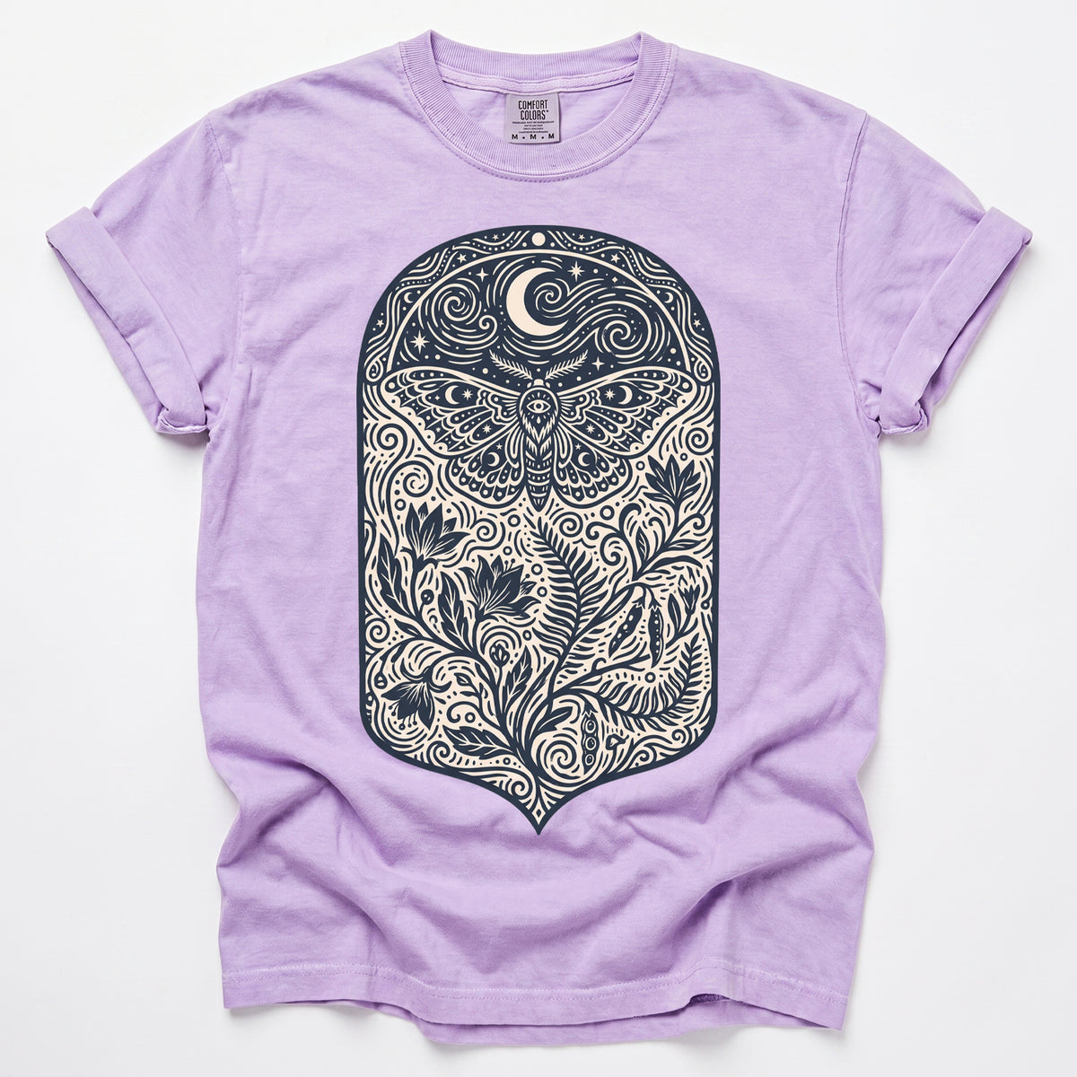 Mystic Moth Night Garden Vintage Washed T-Shirt