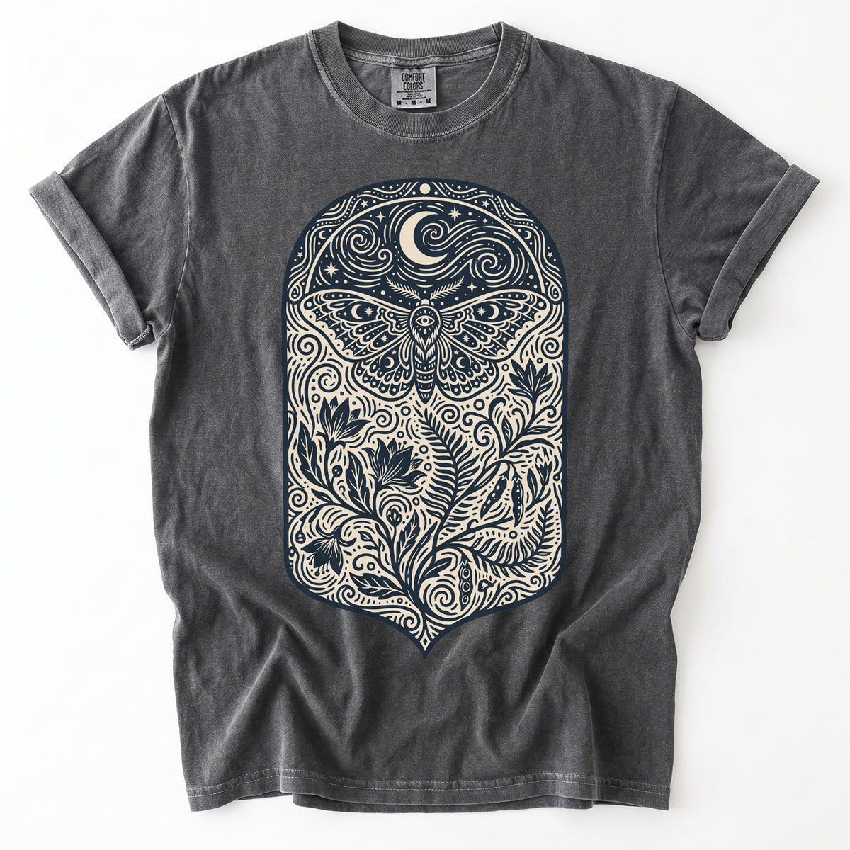 Mystic Moth Night Garden Vintage Washed T-Shirt