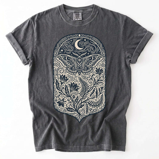 Mystic Moth Night Garden Vintage Washed T-Shirt