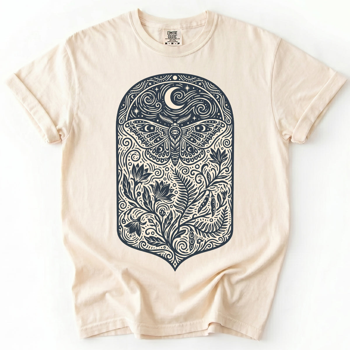 Mystic Moth Night Garden Vintage Washed T-Shirt