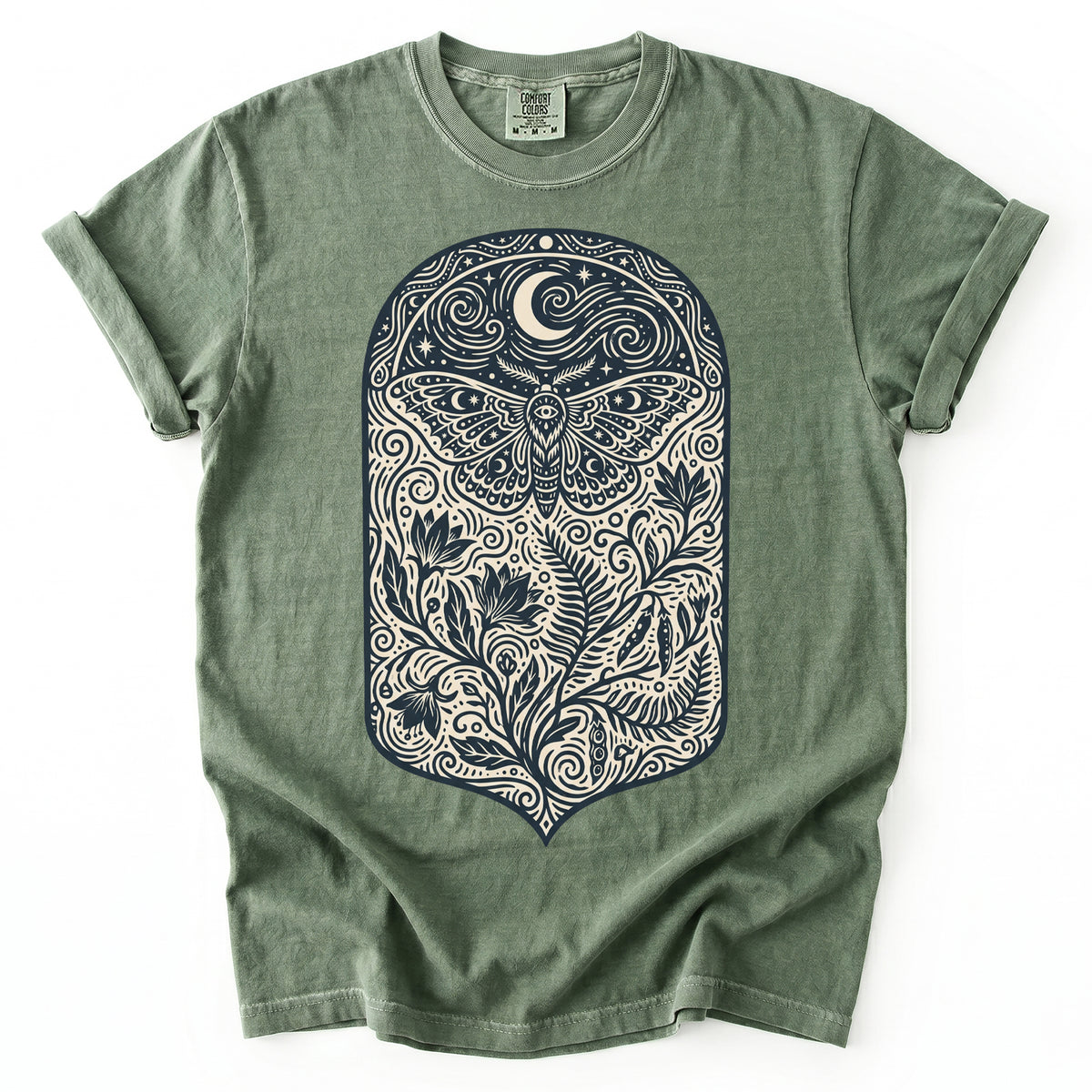 Mystic Moth Night Garden Vintage Washed T-Shirt