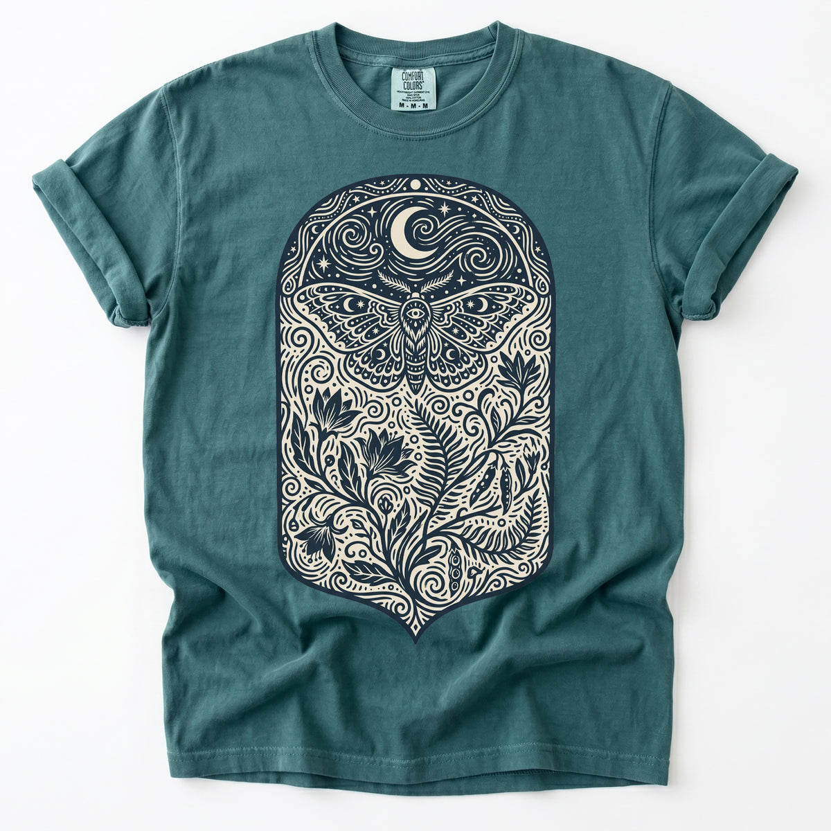 Mystic Moth Night Garden Vintage Washed T-Shirt