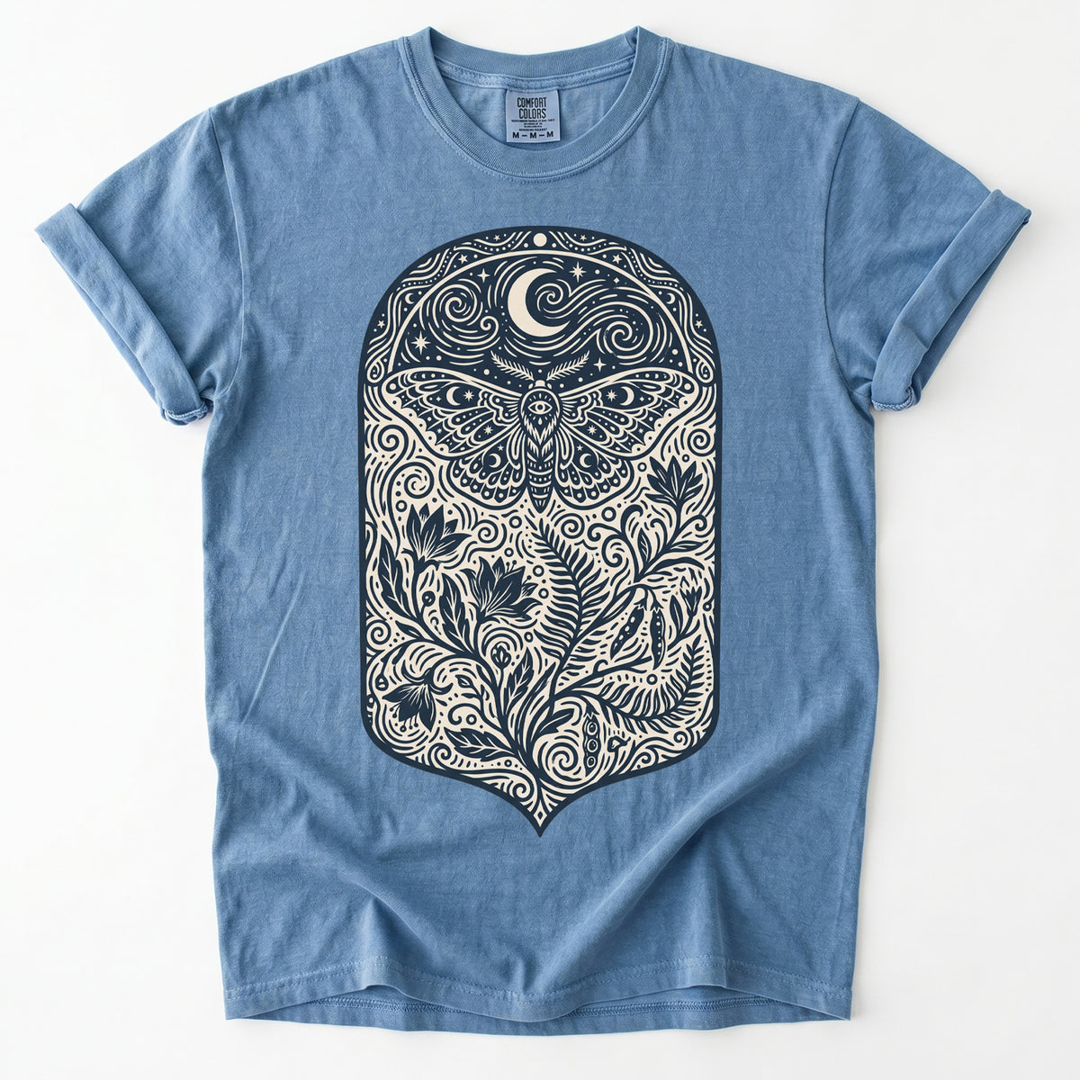 Mystic Moth Night Garden Vintage Washed T-Shirt
