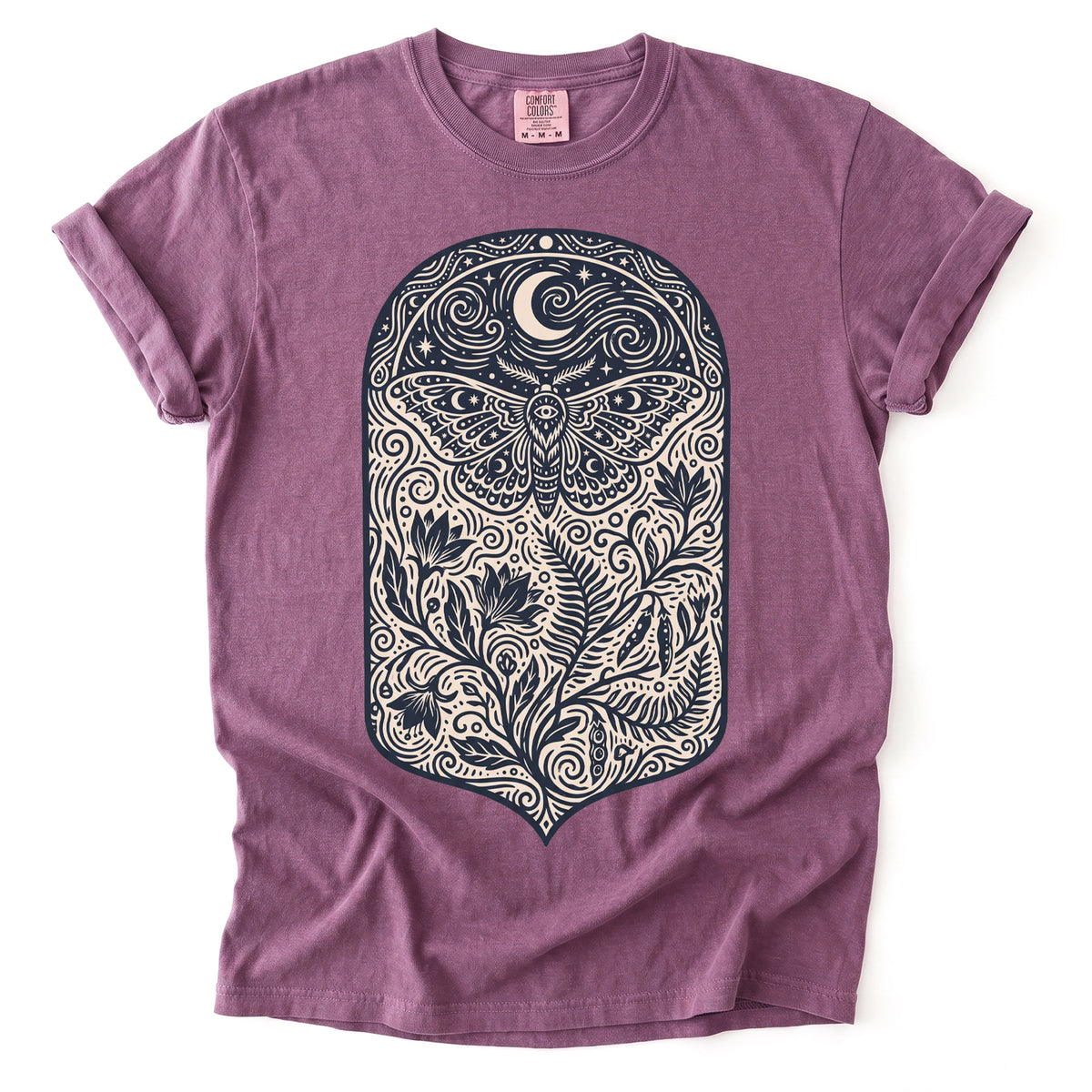 Mystic Moth Night Garden Vintage Washed T-Shirt