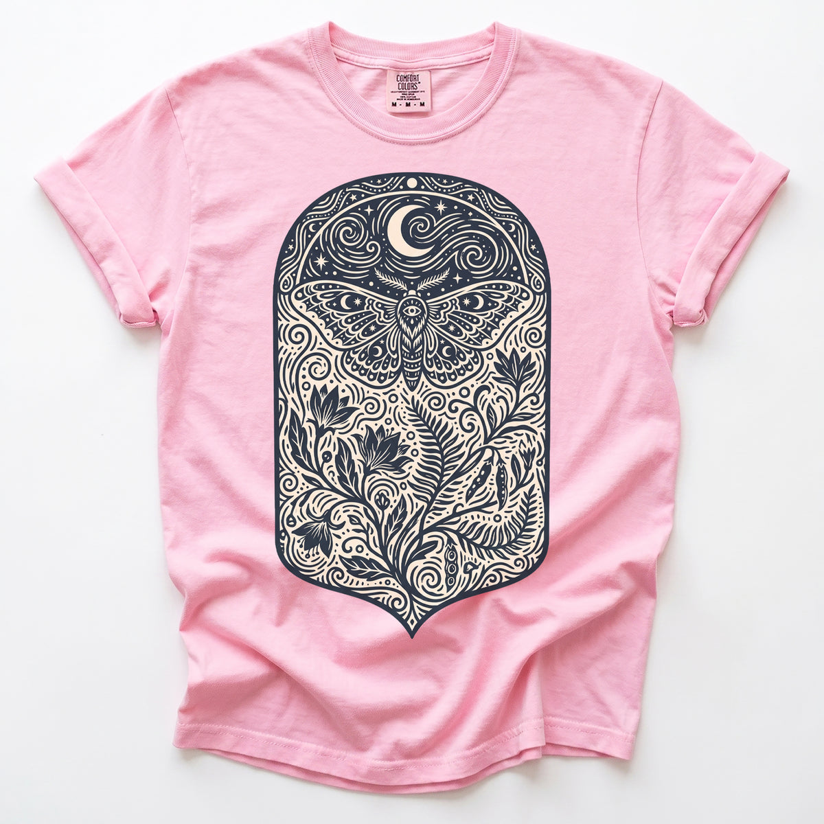 Mystic Moth Night Garden Vintage Washed T-Shirt