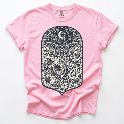 Mystic Moth Night Garden Vintage Washed T-Shirt
