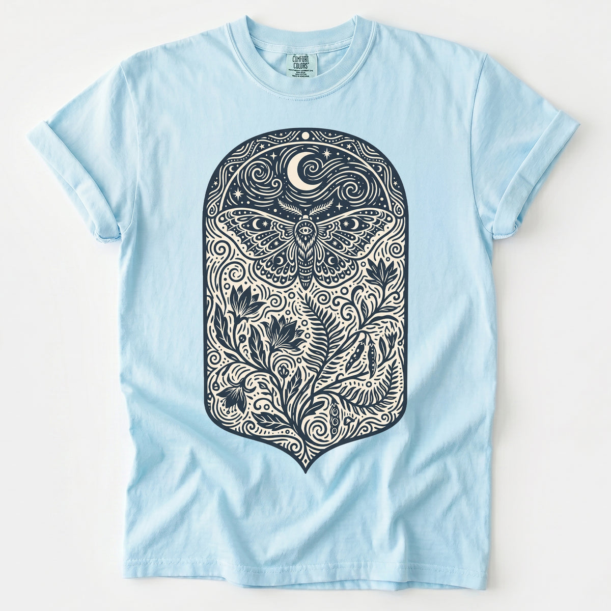 Mystic Moth Night Garden Vintage Washed T-Shirt