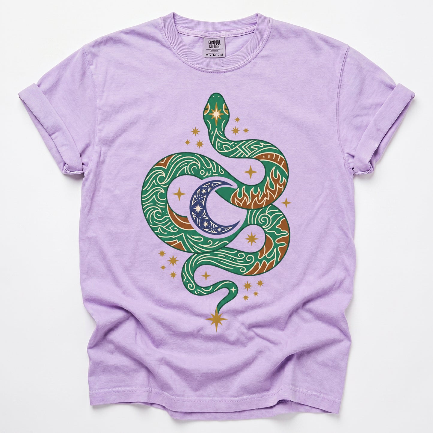 Mystical Celestial Serpent Vintage Washed T-Shirt