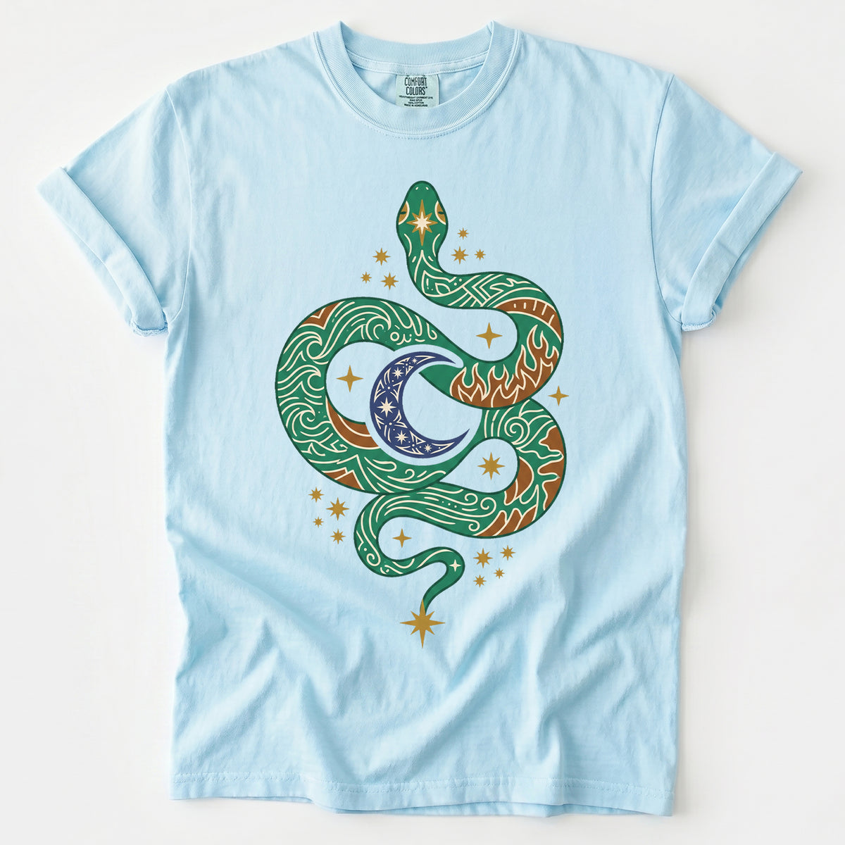 Mystical Celestial Serpent Vintage Washed T-Shirt